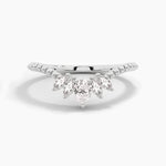 18k Solid Gold Five Stone Stackable Band for Anniversary - Side View | Riyanika Jewels