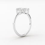 18K Solid Gold Lab Grown Diamond Toi et Moi Ring – Marquise & Round Two-Stone Engagement Ring - View 6 | Riyanika Jewels