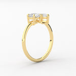 14K 1.5ct Lab Grown Diamond Round Cut Toi et Moi Engagement Ring