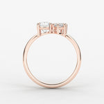 14K 1.5ct Natural Diamond Round Cut Toi et Moi Engagement Ring