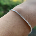 18K Solid Gold Lab Grown Diamond Dainty Tennis Bracelet – 2.00mm Stackable Design for Women - View 8