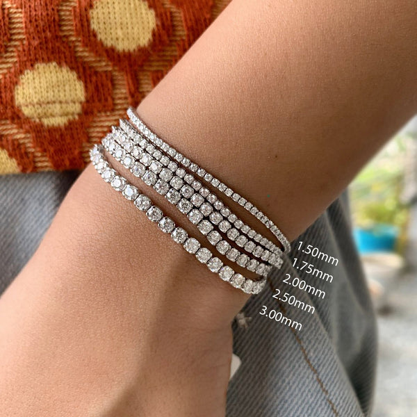 14K Solid Gold Lab Grown Diamond Tennis Bracelet