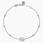 18K Solid Gold 1 Ct Lab Grown Diamond Layering Bracelet - Alternate Angle | Riyanika Jewels