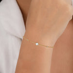 18K Solid Gold 1 Ct Natural Diamond Layering Bracelet - Side View | Riyanika Jewels