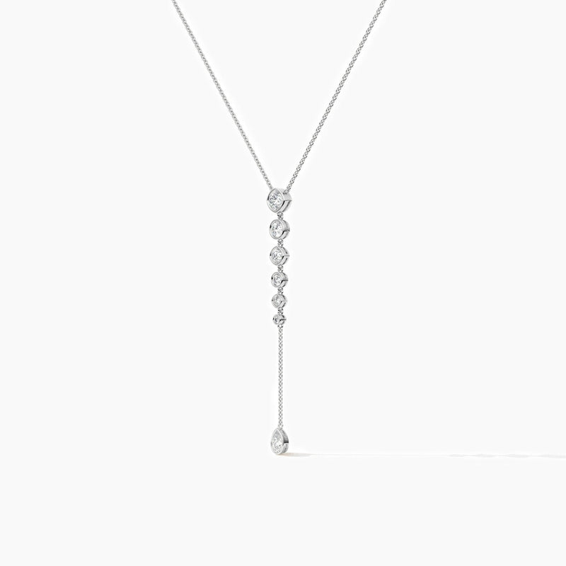 14K Lab Grown Diamond Round Cut Lariat Necklace