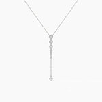 18K Solid Gold Natural Diamond Cushion & Round Lariat Necklace - View 8 | Riyanika Jewels