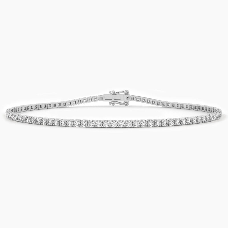 14K Solid Gold Natural Diamond Tennis Bracelet – 2.00mm Dainty & Stackable for Women