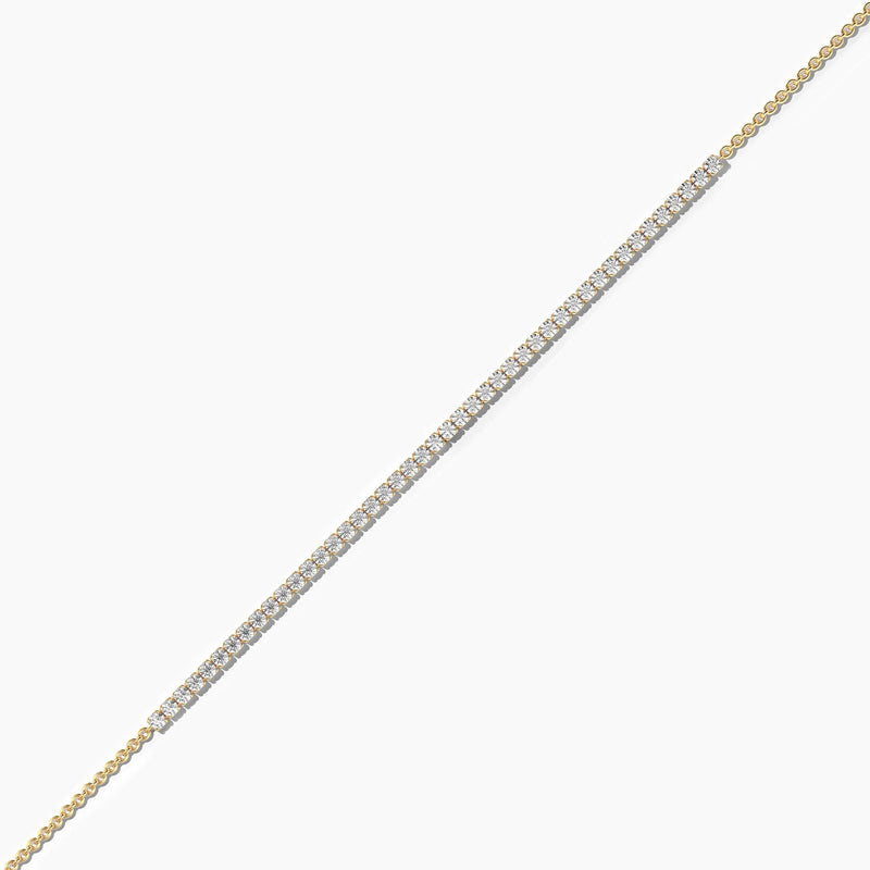 18K Solid Gold Lab Grown Diamond Tennis Bracelet – Dainty & Stackable - View 6 | Riyanika Jewels
