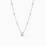 14K Natural Diamond Emerald Cut Necklace