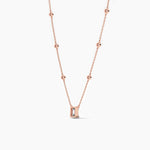 14K Natural Diamond Emerald Cut Necklace