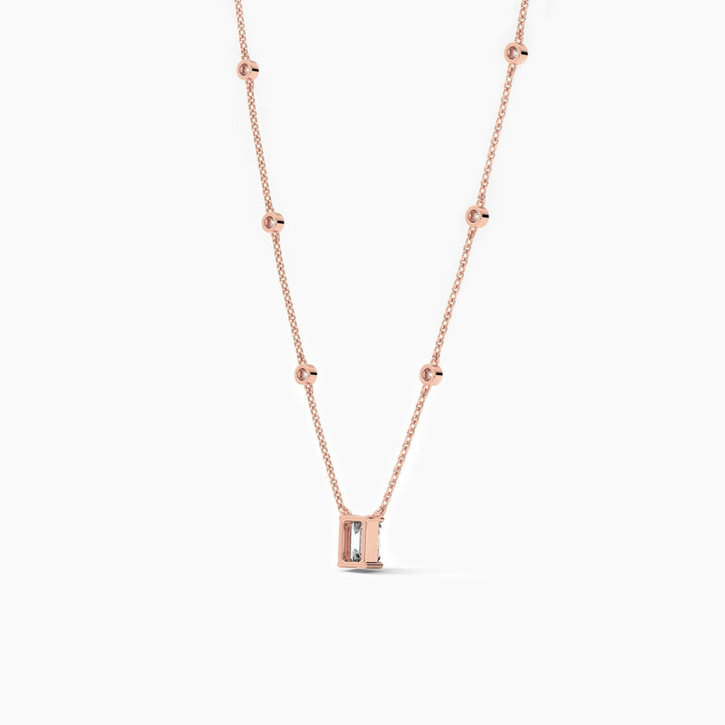 14K Lab Grown Diamond Emerald Cut Necklace