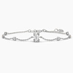 18K Solid Gold Lab Grown Emerald Cut Diamond Bracelet - Detail | Riyanika Jewels
