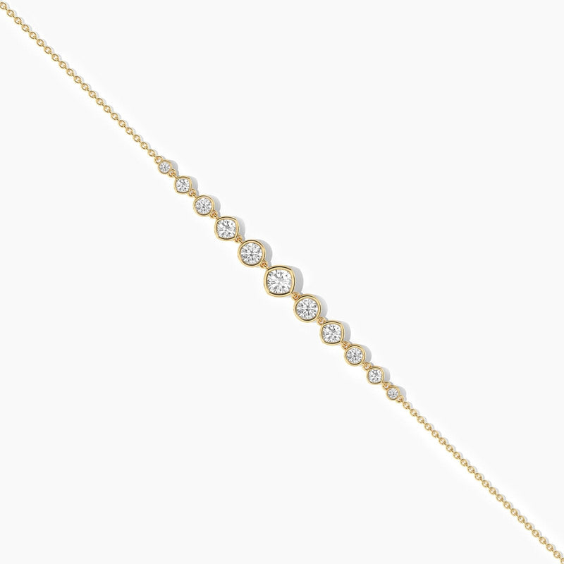 14K Natural Diamond Bezel Bracelet