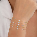 14K Solid Gold Lab Grown Diamond Station Bracelet | Heart Cut Lab Grown Diamond