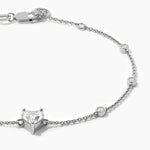 14K Solid Gold Lab Grown Diamond Station Bracelet | Heart Cut Lab Grown Diamond