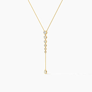 14K Lab Grown Diamond Round Cut Lariat Necklace