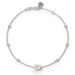 18k Solid Gold Cushion cut Natural Diamond Yard Bracelet - Alternate Angle | Riyanika Jewels
