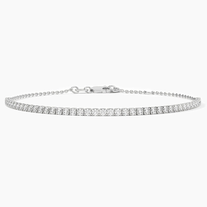 18K Solid Gold Lab Grown Diamond Tennis Bracelet – Dainty & Stackable - View 7 | Riyanika Jewels