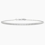 18K Solid Gold Natural Diamond Tennis Bracelet – Dainty & Stackable - View 7 | Riyanika Jewels
