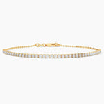 14K Solid Gold Lab Grown Diamond Tennis Bracelet – Dainty & Stackable