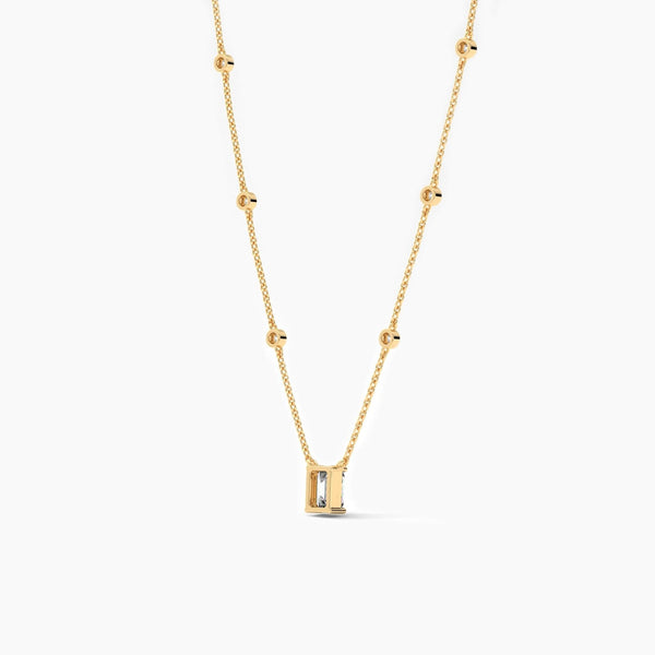 14K Lab Grown Diamond Emerald Cut Necklace