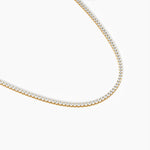18k Solid Gold Flexible Natural Diamond Tennis Necklace | Choker Necklace - Side View