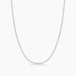 18k Solid Gold Flexible Natural Diamond Tennis Necklace | Choker Necklace - Alternate Angle