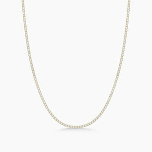 14K Solid Gold Flexible Natural Diamond Tennis Necklace | Choker Necklace