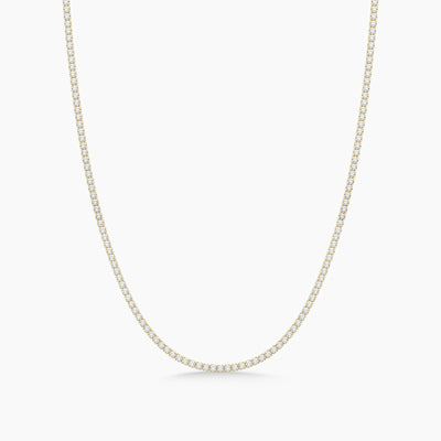 18k Solid Gold Flexible Natural Diamond Tennis Necklace | Choker Necklace