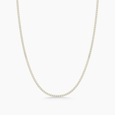 14K Solid Gold Flexible Lab Grown Diamond Tennis Necklace | Choker Necklace
