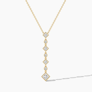 14K Solid Gold Classic Lab Grown Diamond Lariat Necklace