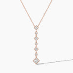 18k Solid Gold Classic Natural Diamond Lariat Necklace - View 8 | Riyanika Jewels