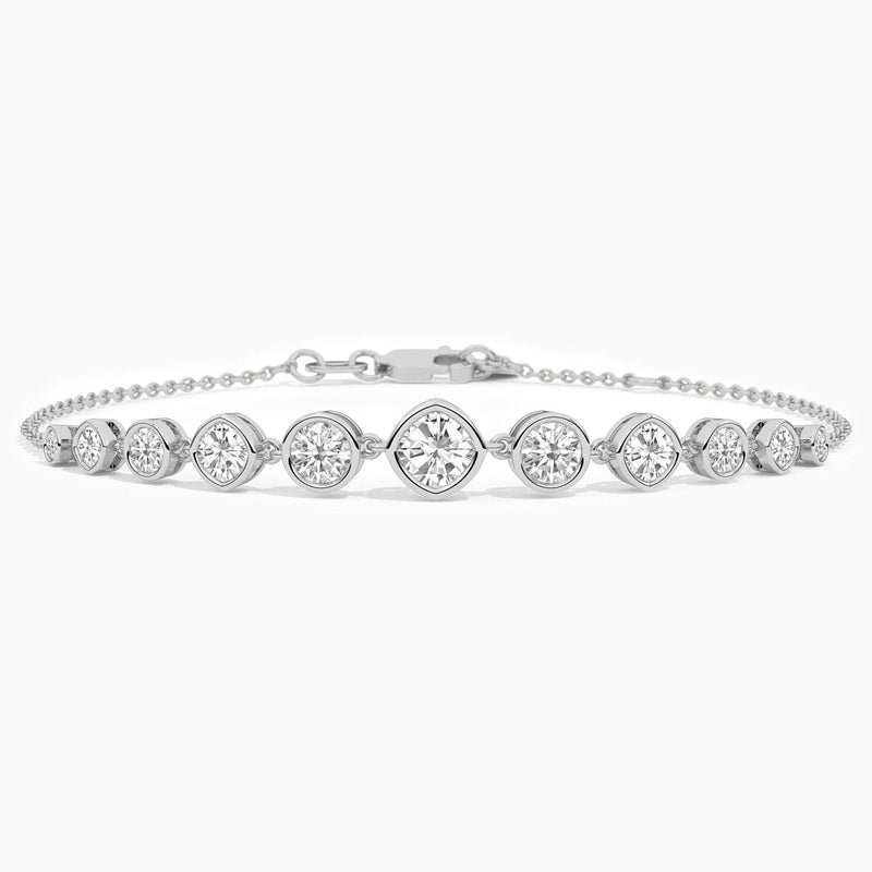 14K Natural Diamond Bezel Bracelet