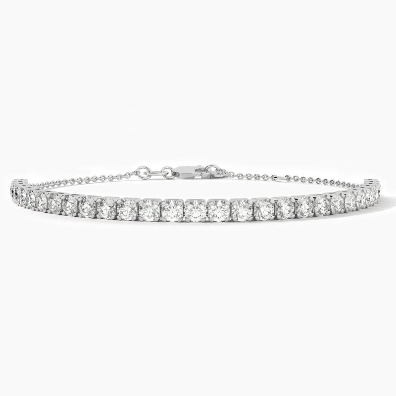 18k Solid Gold 3.00mm Lab Grown Diamond Tennis Bracelet - Alternate Angle | Riyanika Jewels