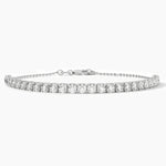 18k Solid Gold 3.00mm Natural Diamond Tennis Bracelet - Alternate Angle | Riyanika Jewels