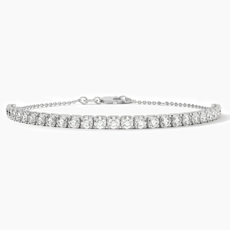 14K Solid Gold 3.00mm Natural Diamond Tennis Bracelet