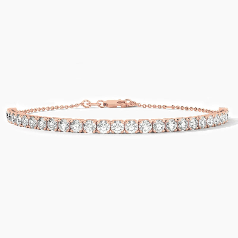 14K Solid Gold 3.00mm Lab Grown Diamond Tennis Bracelet