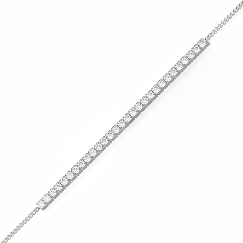 14K Solid Gold 3.00mm Natural Diamond Tennis Bracelet