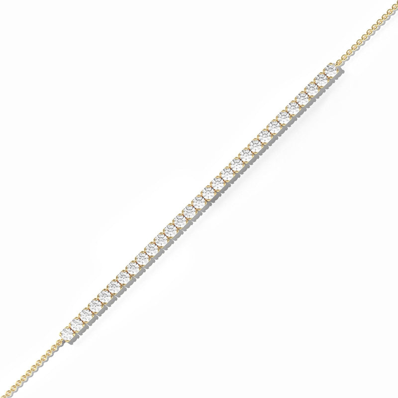 18k Solid Gold 3.00mm Natural Diamond Tennis Bracelet - Detail | Riyanika Jewels