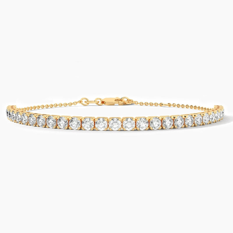 14K Solid Gold 3.00mm Lab Grown Diamond Tennis Bracelet