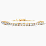 14K Solid Gold 3.00mm Natural Diamond Tennis Bracelet