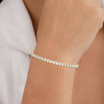 14K Solid Gold 3.00mm Lab Grown Diamond Tennis Bracelet