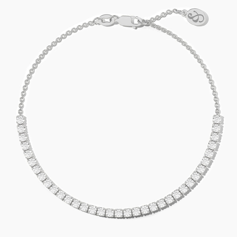 18k Solid Gold 2.50mm Natural Diamond Tennis Bracelet - View 6 | Riyanika Jewels