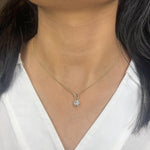 14K 1ct Natural Diamond Round Cut Solitaire Necklace