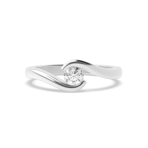 14K 1ct Natural Diamond Round Cut Engagement Ring
