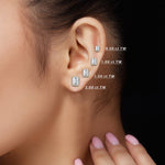 14K Lab Grown Diamond Emerald Cut Solitaire Earrings