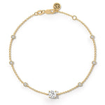 18k Solid Gold Cushion cut Lab Grown Diamond Yard Bracelet - View 6 | Riyanika Jewels