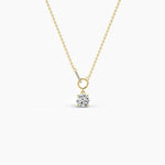 14K 1ct Natural Diamond Round Cut Solitaire Necklace