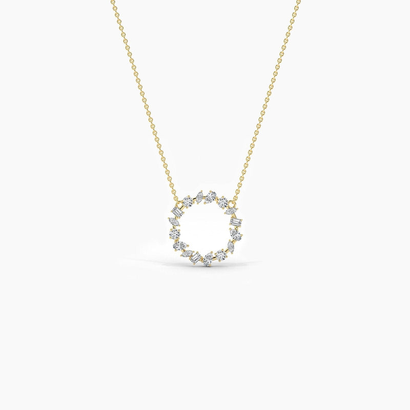 14K Natural Diamond Cluster Pendant