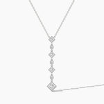 14K Solid Gold Classic Natural Diamond Lariat Necklace